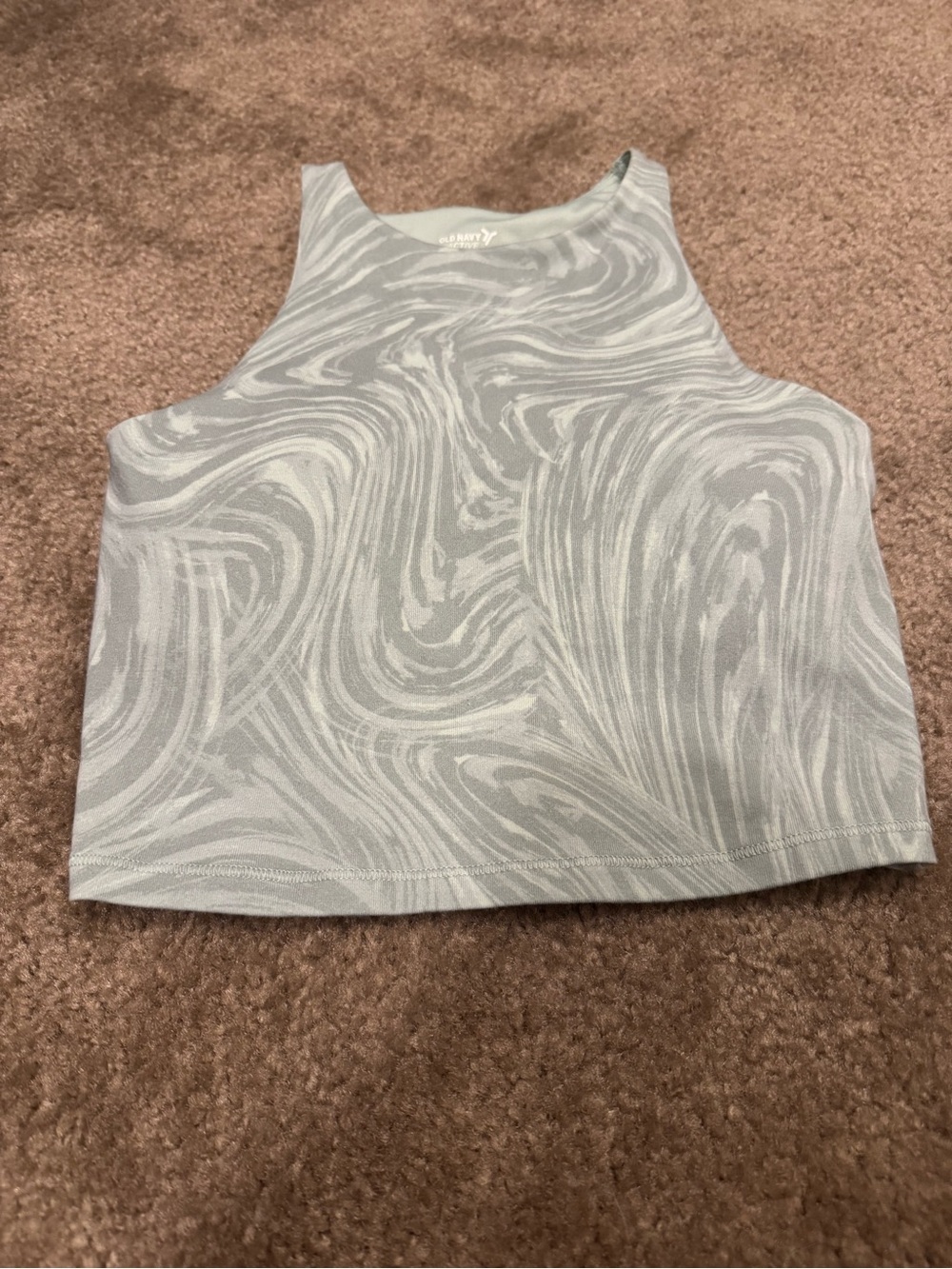 Old Navy Light green Marble-Print Cropped Tank